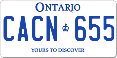 ON license plate CACN655