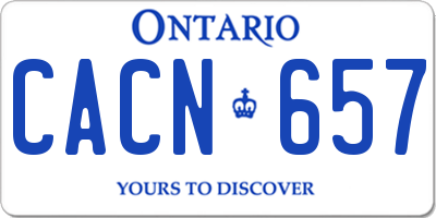 ON license plate CACN657