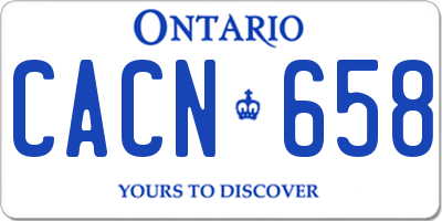 ON license plate CACN658