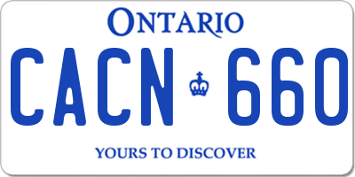 ON license plate CACN660