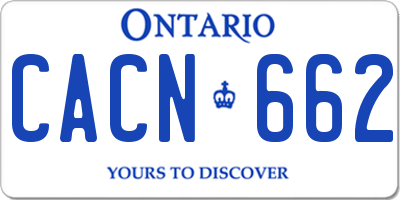 ON license plate CACN662