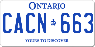 ON license plate CACN663