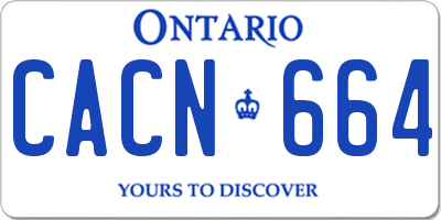 ON license plate CACN664