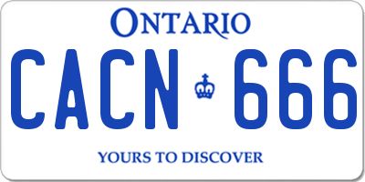 ON license plate CACN666