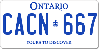 ON license plate CACN667