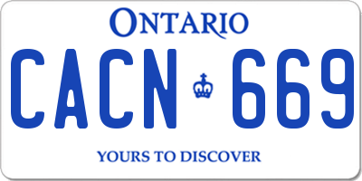 ON license plate CACN669