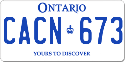 ON license plate CACN673