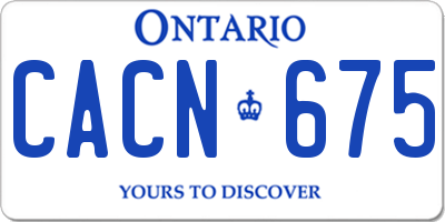 ON license plate CACN675