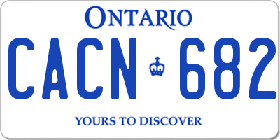 ON license plate CACN682