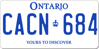 ON license plate CACN684