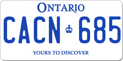 ON license plate CACN685