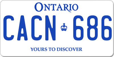 ON license plate CACN686