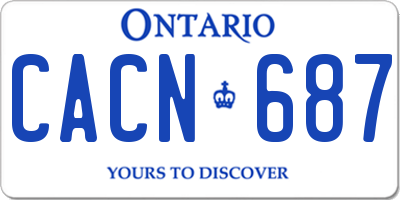 ON license plate CACN687