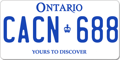 ON license plate CACN688