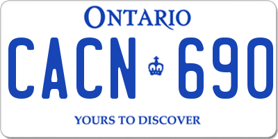 ON license plate CACN690