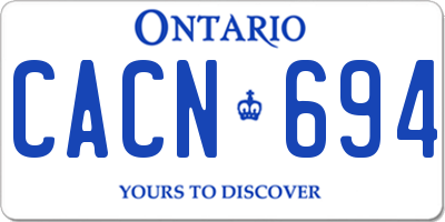 ON license plate CACN694