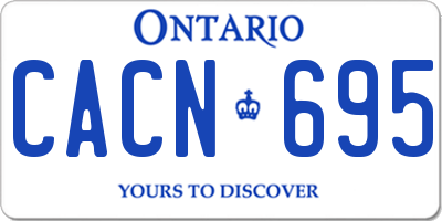 ON license plate CACN695