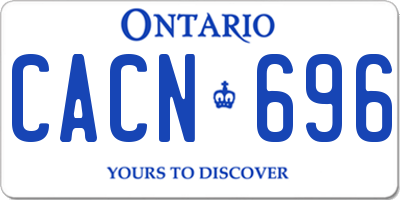 ON license plate CACN696