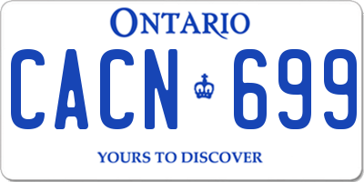 ON license plate CACN699