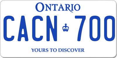 ON license plate CACN700