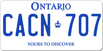 ON license plate CACN707