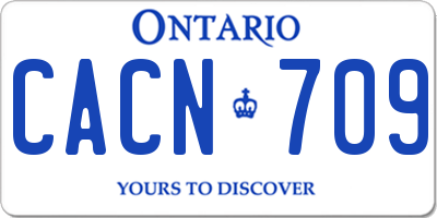 ON license plate CACN709