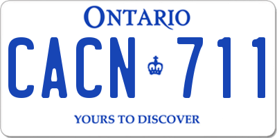 ON license plate CACN711