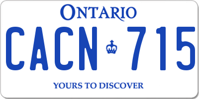 ON license plate CACN715