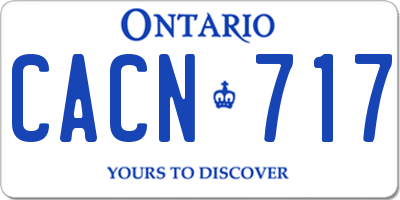 ON license plate CACN717