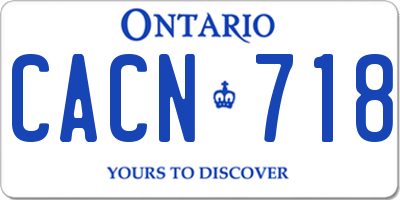 ON license plate CACN718