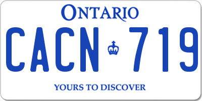 ON license plate CACN719