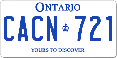 ON license plate CACN721