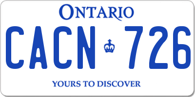 ON license plate CACN726