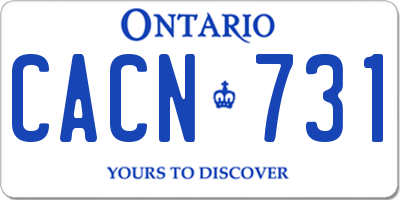 ON license plate CACN731