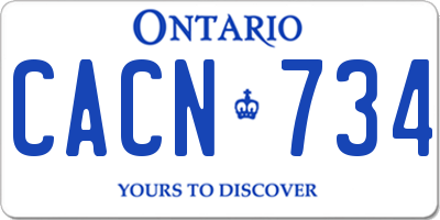 ON license plate CACN734