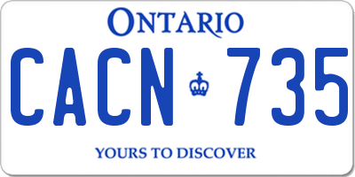 ON license plate CACN735