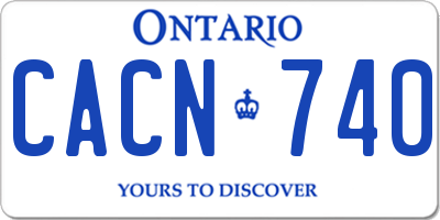 ON license plate CACN740