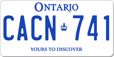 ON license plate CACN741