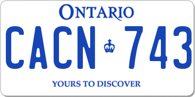 ON license plate CACN743