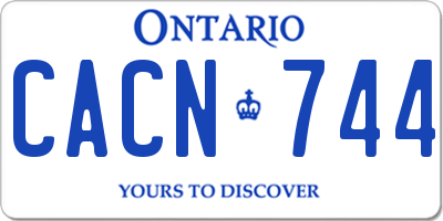 ON license plate CACN744