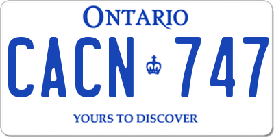 ON license plate CACN747