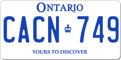 ON license plate CACN749