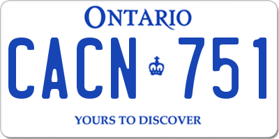 ON license plate CACN751