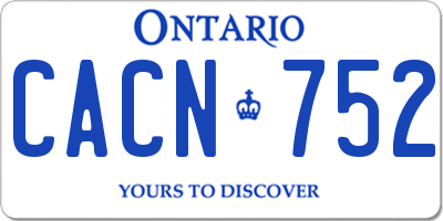 ON license plate CACN752