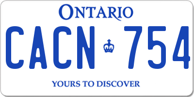 ON license plate CACN754