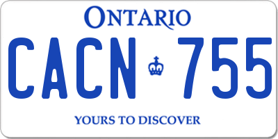 ON license plate CACN755