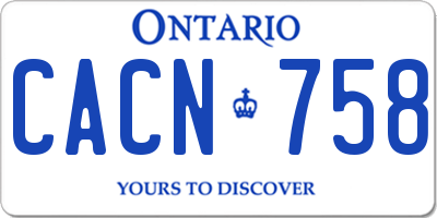 ON license plate CACN758