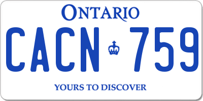 ON license plate CACN759