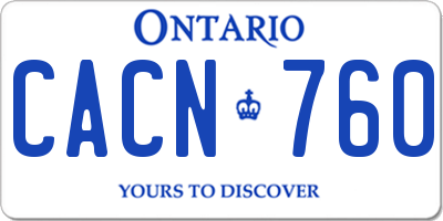 ON license plate CACN760