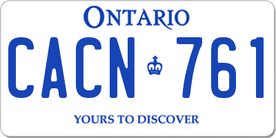 ON license plate CACN761